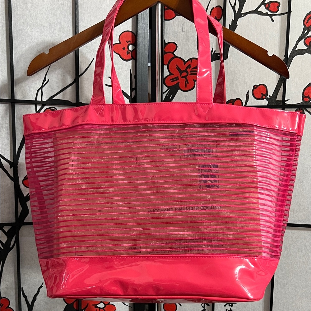 Nordstrom Stylish Pink Mesh See through Tote Bag